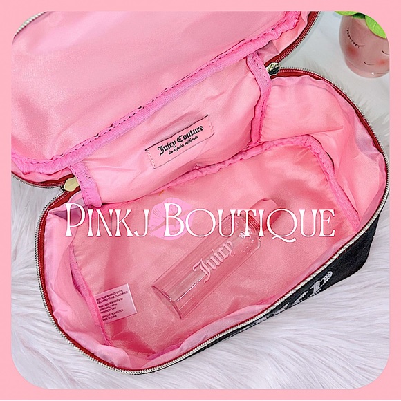 💗{Juicy Couture} Beautiful Burgundy Bling Signature Train Case | Makeup Bag! - Picture 3 of 7